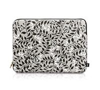 MIQUELRIUS MR18959 - Custodia portatile da 13" - Materiale imbottito - Chiusura con cerniera dorata - Similpelle - Collezione Always Black - Floreale Bianco e Nero