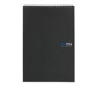 Miquelrius - Notebook The Original Grafite, Reporter, 4 strisce colorate, A4, 120 fogli a quadretti 5 mm, carta 70 g, 4 fori, copertina in cartone compatto, colore grafite