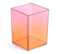 Miquelrius - Portapenne 75 x 101 x 75 mm, portamatite per ufficio, scrivania o studio, contenitore per accessori e organizer, polistirene, sfumato Arancione/Rosso
