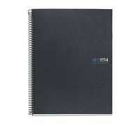 Miquelrius - Quaderno A4 a spirale 4 colori, Taccuino in cartone rigido plastificato, Rigatura 7 mm, Carta 70 g/m² microperforata, 160 fogli opachi, Notebook The Original