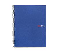 Miquelrius - Quaderno A4 a spirale 6 colori, Taccuino in polipropilene 0,8 mm, Rigatura 7 mm, Carta 70 g/m² microperforato 4 fori, 150 fogli opachi, Notebook The Original, Blu