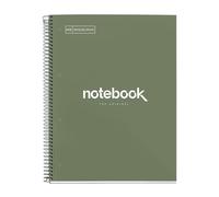 Miquelrius - Quaderno A4, Notebook Emotions, 80 Fogli da 90 g/m², Griglia 5 mm, 1 Striscia di Colore, Spirale Microforata, Taccuino a Scacchi, Copertina Extra Rigida, 4 Fori, Verde