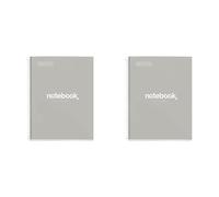 Miquelrius - Quaderno A4, Notebook Emotions, 80 Fogli da 90 g/m², Griglia 5 mm, 1 Striscia di Colore, Spirale Microforata, Taccuino a Scacchi, Copertina Extra Rigida, 4 Fori, Grigio (Confezione da 2)