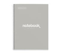 Miquelrius - Quaderno A4, Notebook Emotions, 80 Fogli da 90 g/m², Taccuino a Punti, 1 Striscia di Colore, Spirale Microforata, Copertina Extra Rigida, 4 Fori, Grigio