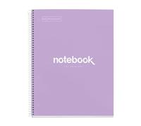 Miquelrius - Quaderno A4, Notebook Emotions, 80 Fogli da 90 g/m², Taccuino a Punti, 1 Striscia di Colore, Spirale Microforata, Copertina Extra Rigida, 4 Fori, Lavanda