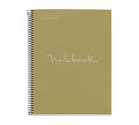 Miquelrius - Notebook Emotions Notebook 100% Riciclato 1 Striscia A4 80 Fogli con Linee Orizzontali 7 mm Carta 80 g 4 Fori Copertina in Cartone Verde