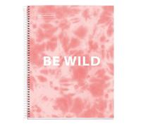 Miquelrius - Quaderno A5-120 fogli 90gr - Righe 7 mm - 4 strisce colorate - Copertina rigida plastificata - Tie Dye Rosa