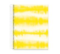 Miquelrius Quaderno, Copertina Rigida in Cartone, A5, 4 Strisce Colorate, 120 Fogli a Griglia da 90 Grammi, 2 Fori, Tie Dye Giallo Neon Fluorescente