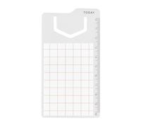 Miquelrius - Righello segnalibro 10 cm con blocco note adesivi a quadretti 50 x 76 mm, 32 fogli per agende, quaderni e pianificazione giornaliera, Plan&Mark mini griglia