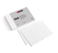 Miquelrius - Schede in Cartoncino Bianche Rigate 100 Pz, 215 x 160 mm | Flashcard Bianche Extra Large in Carta Offset 180 g/m² per Appunti, Schemi, Progetti e Presentazioni