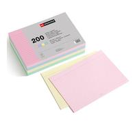 Miquelrius - Flashcards, cartoncini per lo studio, 200 foglietti, a righe orizzontali, formato A5, 148 x 210 mm, cartoncino offset 200 g/m², colori pastello