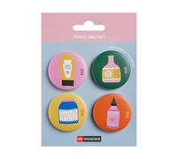 Miquelrius - Set di magneti da frigorifero, 4 magneti rotondi, materiale lamiera rivestita, piccoli magneti Ø40 mm, collezione Foodie Lovers