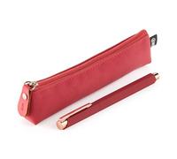 Miquelrius - Set portapenne mini con penna a sfera metallica a inchiostro blu, Boli ricaricabile compatibile con sostituzione Metal Parker 1 mm, da regalare o portare sempre con te, rosso