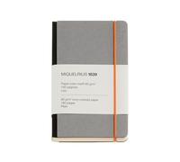 Miquelrius - Taccuino (90 x 142 mm), Quaderno classico con 96 fogli lisci da 80 g/m², carta avorio, copertina in cartone strutturato e dorso in tessuto, chiusura elastica, collezione retrò grigio