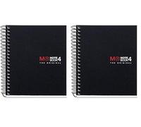 Miquelrius - Taccuino a spirale microperforato, copertina in polipropilene opaco, formato A7, 74 x 105 mm, senza fori, 100 fogli da 70 g/m² e 4 strisce di colore, a quadretti da 5 mm, colore nero.