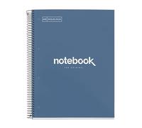 Miquelrius - Taccuino A4 con 160 fogli a griglia microforata, carta 90 g/m², Quaderno con codice colore, Copertina in cartone rigido laminato, Spirale metallica, Emozioni blu navy