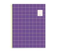 Miquelrius - Taccuino A4, Righe 7 mm, Quaderno con copertina rigida, 100 fogli microforati, Quaderno A4 con 4 colori da organizzare, Carta Extra Opaca 70 g/m², 4 fori per l'archiviazione