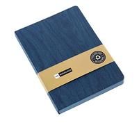 Miquelrius - Taccuino A6 riciclato, taccuino liscio con 96 fogli bianchi, carta 80 g/m², copertina flessibile in cartone strutturato effetto legno blu