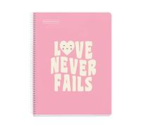 Miquelrius Taccuino con Messaggi, 1 Striscia Colorata, A4, 80 Fogli a Pois, Carta da 90 G, 4 Fori, Copertina Rigida in Cartone, Rosa