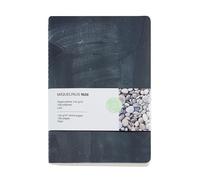 Miquelrius - Taccuino flessibile A5 (142 x 210 mm), a righe lisce 50 fogli bianchi di carta pietra senza alberi da 144 g/m², copertina in carta e dettaglio in stamping, colore nero