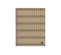 Miquelrius - Taccuino per notebook 100% riciclato, 4 strisce colorate, formato A4, 120 fogli a quadretti da 5 mm, carta 80 g, 4 fori, copertina in cartone riciclato, design eco azteco