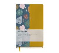 Miquelrius - Taccuino rigido, dimensioni 134 x 215 mm, 96 fogli da 80 g/m², copertina incollata strutturata, interno punteggiato avorio, nastro segnalibro, collezione Autumn Leaves, colore verde-ocra