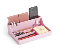 Miquelrius - Vassoio organizer da scrivania, Organizer da scrivania con grande capacità, Dimensioni 250 x 175 x 72 mm, Design compatto e resistente, Ideale per ufficio e documenti, Rosa