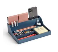 Miquelrius - Vassoio organizer da scrivania, Organizer da scrivania con grande capacità, Dimensioni 250 x 175 x 72 mm, Design compatto e resistente, Ideale per ufficio e documenti, Blu