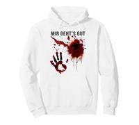 MIR Gehts Gut - Felpa con Cappuccio Bloody Halloween Blood Splatter Zombie Felpa con Cappuccio