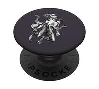 Mira a tre teste uomo, serpente e gatto PopSockets PopGrip Adesivo