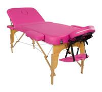 Mira Lettino portatile da massaggio 3 zone spessore materassino 7cm dimensione 190x71cm con poggia testa 220cm (ROSA)