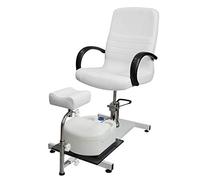 Mira Poltrona per pedicure e manicure con poggia piede e vaschetta idromassaggio inclusa bianca per estetica e piedi (white)