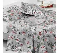 Mirabello Carrara Completo lenzuola copriletto matrimoniale Mirabello Sauvage in percalle di cotone, lenzuola, set lenzuola Mirabello (Grigio)