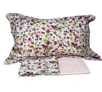 Mirabello Carrara completo lenzuola matrimoniale doppia balza in Percalle di cotone art. Violette (Bianco B00)