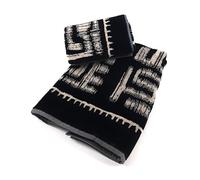 Mirabello Carrara GAZI coppia spugna set asciugamani 1+1 in spugna di cotone (Nero)