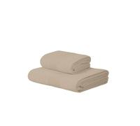 Mirabello Carrara PDA Set Asciugamani, Spugna 100% Cotone 500 g/m², 60x100 cm + OSPITE 40x60 cm (SAND 08)