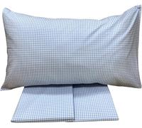 Mirabello completo lenzuola due piazze in Puro Percalle di Cotone 100% art. Aspen (Azzurro U14)