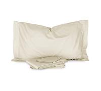 Mirabello Completo Set Lenzuola Matrimoniali Art. Louisiana in Puro Cotone Percalle (Avorio)