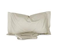 Mirabello Completo Set Lenzuola Matrimoniali Art. Louisiana in Puro Cotone Percalle (Sabbia)