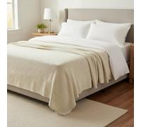 Mirabello Copriletto Estivo Matrimoniale Art. Surface 260x260 cm in 100% Cotone Jacquard | Copriletto Leggero non trapuntato (Sabbia)