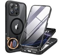 Miracase Custodia a 360 gradi per iPhone 16 Pro Max da 6,9 pollici con Magsafe, pellicola protettiva in vetro integrata, protezione completa del cellulare, magnetica, antiurto, per iPhone 16 Pro Max