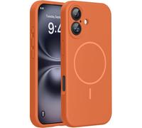 Miracase Custodia compatibile con iPhone 16, fodera interna in morbida microfibra antigraffio, compatibile con MagSafe, custodia in silicone liquido con protezione anticaduta per iPhone 16, arancione