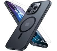 Miracase Custodia magnetica per iPhone 15 Pro Max da 6,7 pollici (compatibile con MagSafe) (con 2 pellicole protettive), protezione di grado militare, anti-impronte, custodia opaca traslucida per