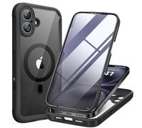 Miracase Custodia magnetica per iPhone 16 da 6,1", compatibile con MagSafe, custodia integrale con pellicola protettiva in vetro integrata e protezione per fotocamera, custodia a prova di caduta,