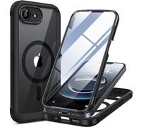 Miracase Custodia magnetica per iPhone 17e e iPhone 16e da 6,1 pollici, [protezione dello schermo in vetro temperato 9H integrata] paraurti integrale antiurto con cover posteriore trasparente