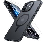 Miracase Custodia per iPhone 12/12 Pro con MagSafe [con 9H+pellicola protettiva] Protezione di grado militare antiurto antigraffio con tocco in velluto per iPhone 12/12 Pro Cover 6,1 pollici, nero