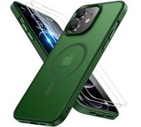 Miracase Custodia per iPhone 12/12 Pro con MagSafe [con 9H+pellicola protettiva] Protezione di grado militare antiurto antigraffio con tocco in velluto per iPhone 12/12 Pro Cover da 6,1 pollici, verde