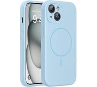 Miracase Custodia per iPhone 14 con MagSafe, fodera interna in microfibra morbida e antigraffio, in silicone liquido, antiurto, motivo: garofani viola