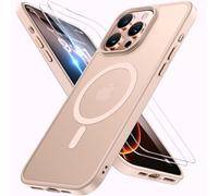 Miracase Custodia per iPhone 16 Pro per Magsafe, protezione militare e forza magnetica, antiurto e antigraffio, vellutata al tatto, beige cachi