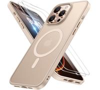 Miracase Magnetica per iPhone 16 pro Custodia per Magsafe[con 2 vetri protettivi] Protezione militare antiurto antigraffio anti-impronte digitali vellutata al tatto sottile custodia per iPhone 16 pro